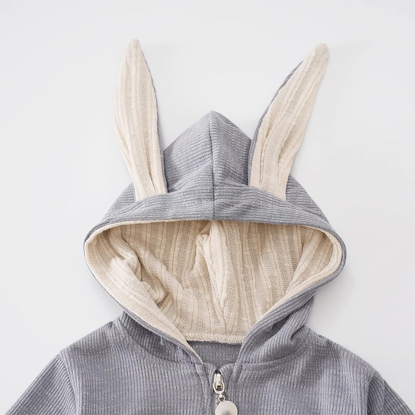 Newborn Baby Boy Girl Romper Cotton Cute Bunny Long Sleeves Zipper Hoodie Infant Pajamas Bodysuits Jumpsuit Outwear